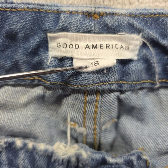 Good American Jeans Womens Size 18 Medium Wash Good 90's Straight Leg GNIC999T - Picture 5 of 10